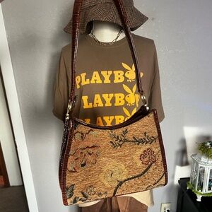 Vintage Liz Claiborne Floral Tapestry Shoulder Bag